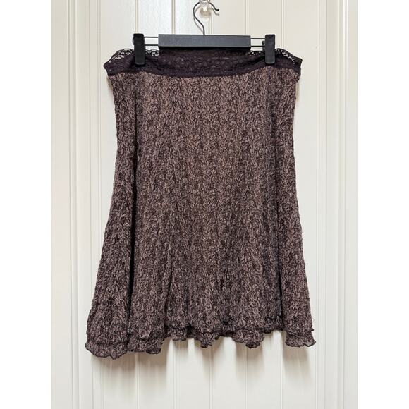 CAbi Skirt Stretch Lace Brown/Tan Size Large Style #957 - Picture 1 of 5